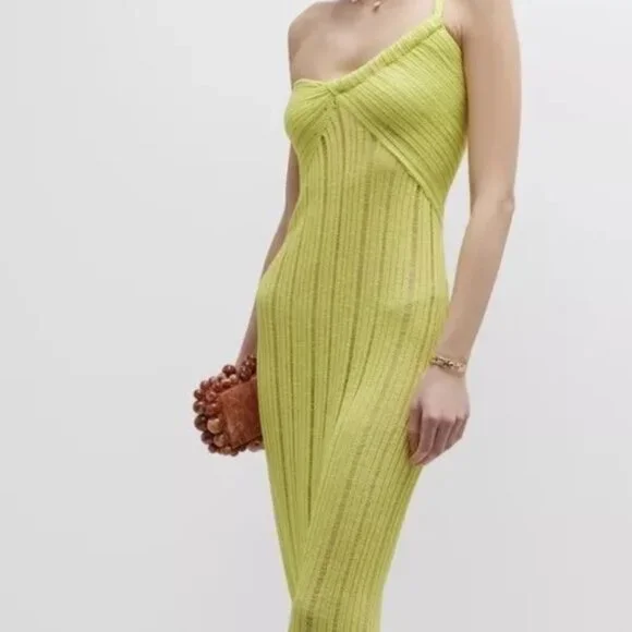 Cult Gaia June Knit Coverup In Citron - Picture 4 of 7